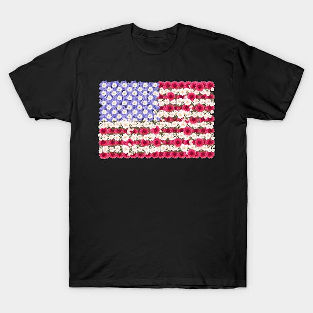 usa flag made of flowers T-Shirt by sirazgar